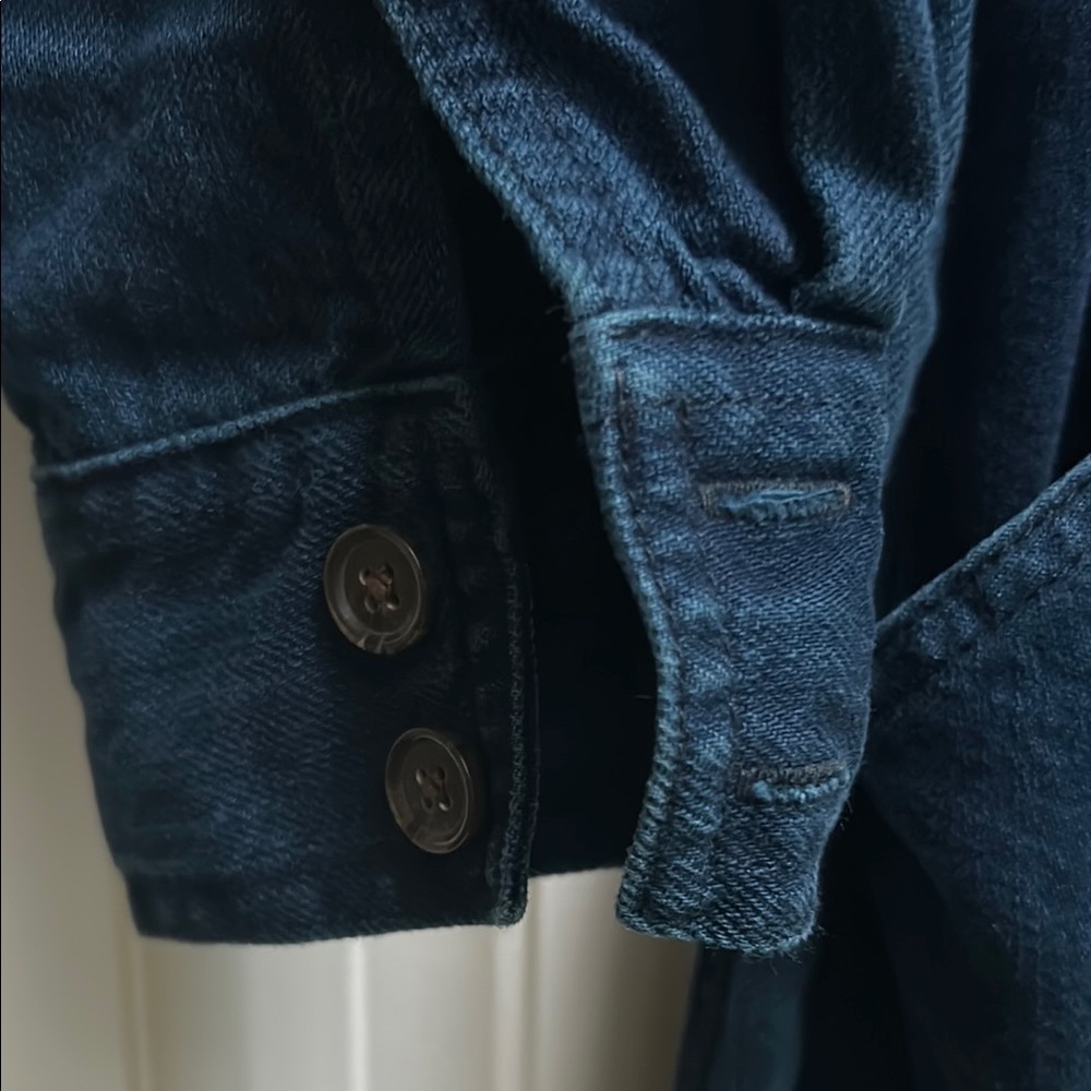 Banana Republic Blue Long Sleeve Notched Collar Jumpsuit - Picture 5 of 11